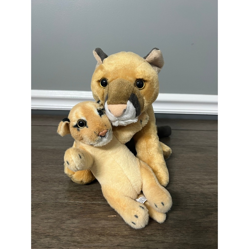 Animal Planet Lioness & Cub Plush Set Stuffed Animal Realistic Wild Republic